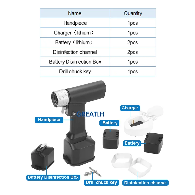 GREATLH Multifunctional Drill Handpiece Ortho Multifunction Bone Drill Brushless Surgical Drill Power Tool Instrument Orthopedic