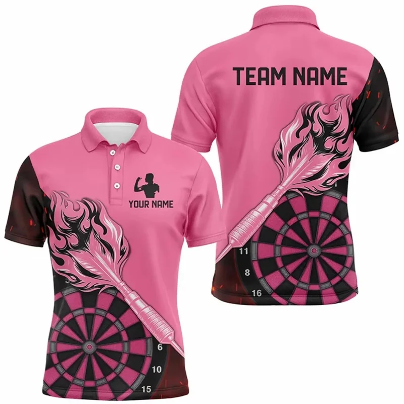 

3D Printed Fun Darts Polo Shirt For Men Customized Name Pattern Tees Summer Street Loose Short Sleeve Tops Lapel T-Shirts