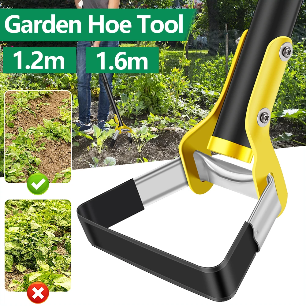 

Садовая мотыга, инструмент из нержавеющей стали, острая петля для стремена, инструмент для прополки, треугольная головка, мотыга для прополки с длинной ручкой, эргономичная для сада