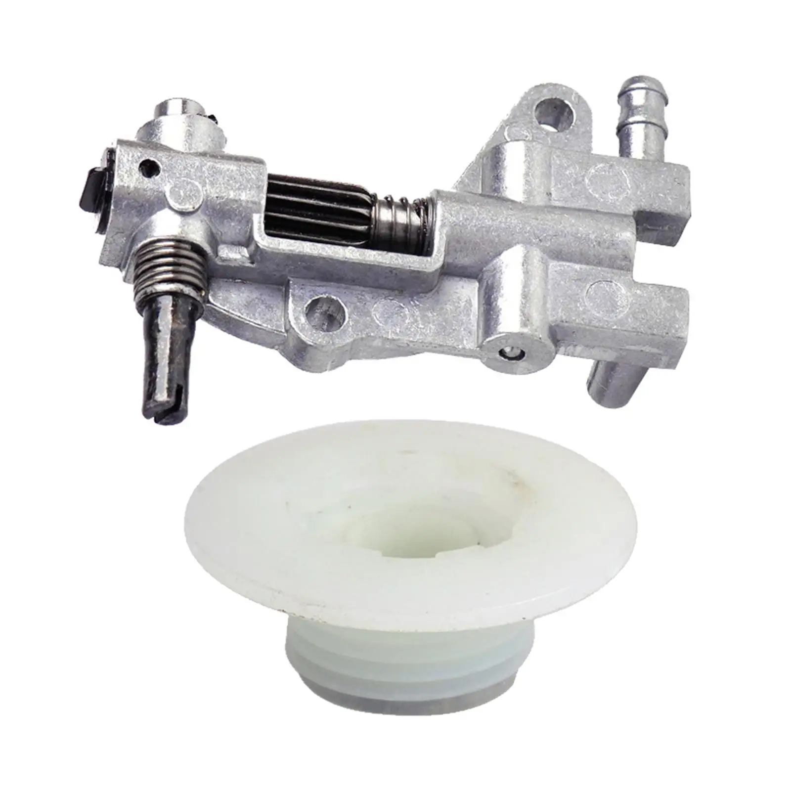 

Drive Chain Saws Oil Pump with Worm Set for Chain Saws 5200 4500 580 saws Parts Package include: 1 Oil Pump, 1 Worm Gear