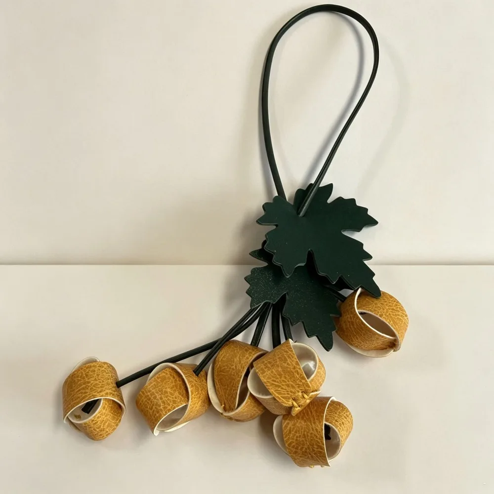Cute Key Chain Grape Shape Leather Pendant Weave Handmade Grape-shaped Skewer Keychain Hanger Fashion Pu Fruit Bag Charm Men