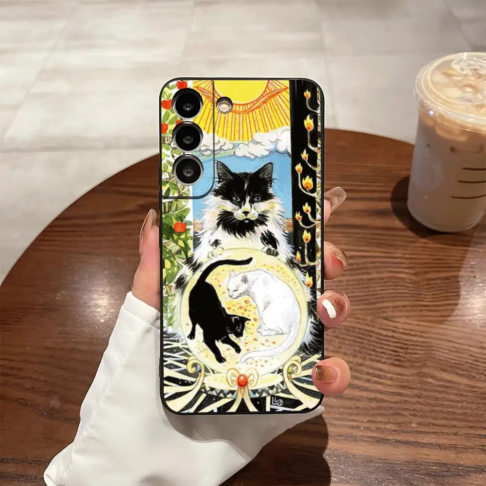 Tarot Mystery Totem Kat Telefoon Case Voor Samsung S25 S24 Ultra S23 Fe S22 S20 S21 Plus A13 A14 A54 a34 A24 A53 A14 Cover