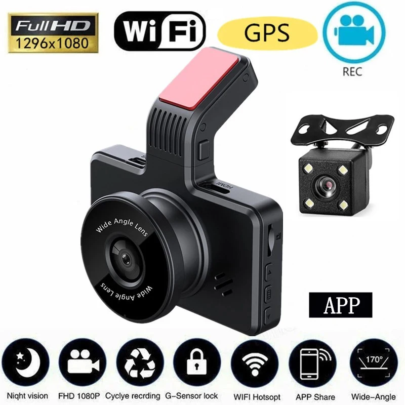 

Dash Cam WiFi Car DVR Full HD 1080P Rear View Vehicle Car Camera Drive Video Recorder Auto Dashcam Black Box GPS Car Accessories