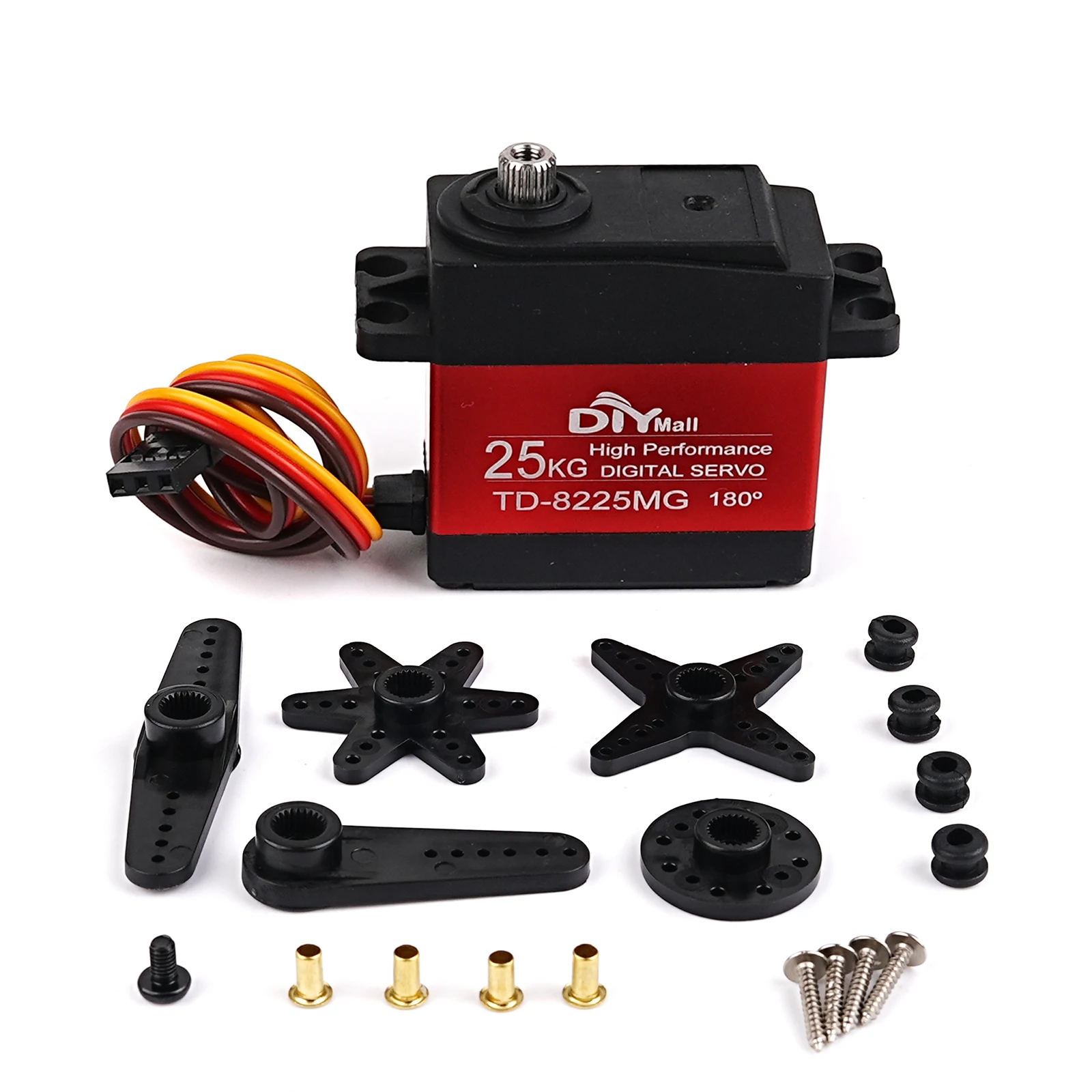 4 pezzi 25 kg servo motore spazzolato in carbonio a coppia elevata ingranaggi metallici impermeabili sterzo digitale per 1/8 1/10 1/12 RC auto Baja Boat