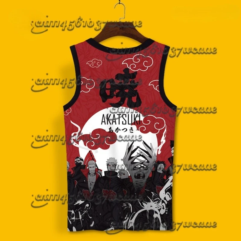 Camiseta sin mangas con estampado de siluetas de los miembros de Akatsuki de Naruto 2026, estilo anime, informal, para fanáticos, regalo familiar a juego