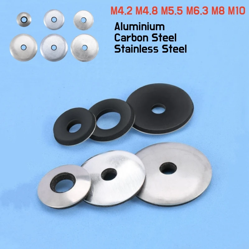 Stainless Steel /Aluminium/Carbon Steel EPDM Roofing Washers Composite Waterproof and Non-slip Gasket M4.2 M4.8 M5.5 M6.3 M8 M10