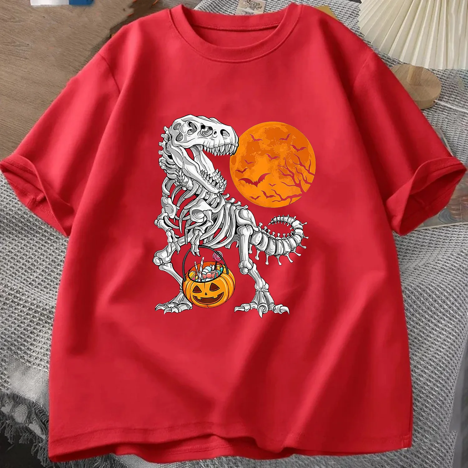 ديناصور هالوين تي شيرت رجالي الصيف رياضية س الرقبة البلوز قصيرة الأكمام بلايز القطن ملابس رياضية كاجوال موضة الشارع الشهير #4