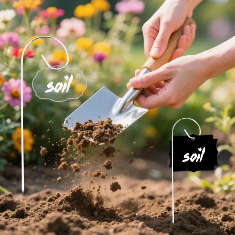 Acrylic Material Plant Labels Weatherproof Heavy Duty Plant Markers Metal Construction Decorative Design Garden Stakes