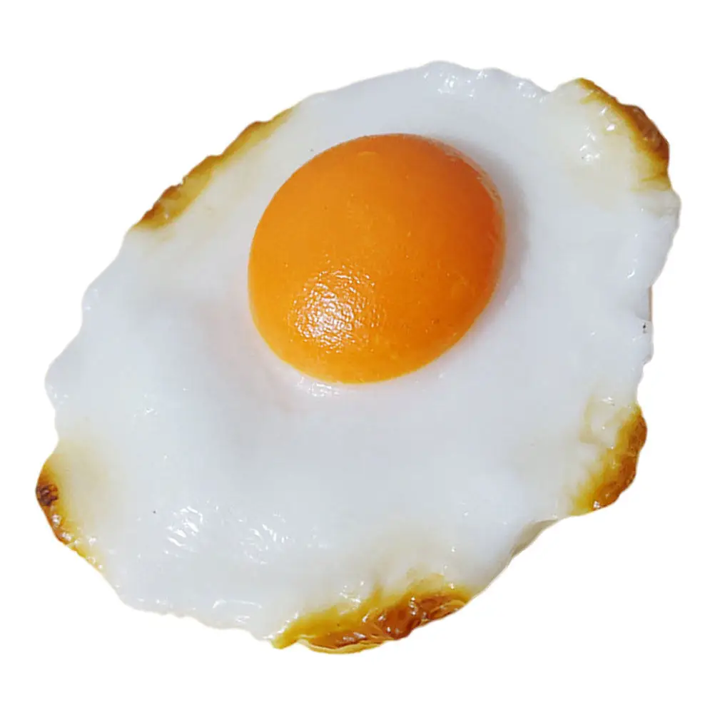 

1 Piece Realistic Fried Egg Prop Lifelike Artificial Food Decor for Photography Home Kitchen Display Fake Food Models Simulation