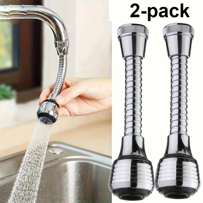 1/2PCS 360° Rotatable Faucet Extender High Pressure 2 Modes Water Saving Anti Splash Kitchen Bathroom Tap Tool Free Install