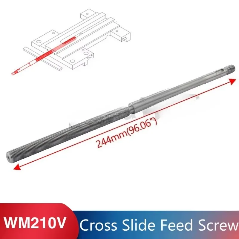 Lead Screw Cross Slide Feed Screw-Metric For WM210V-242 BHC210 HS210 JY210V CTC210 Lathe Spare Parts
