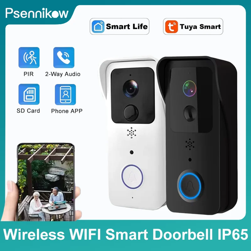 

5G Two Way Audio 2.4G WiFi Video Doorbell 1080P Tuya Smart Outdoor Wireless Intercom Waterproof Wireless Camera Ringing Bell