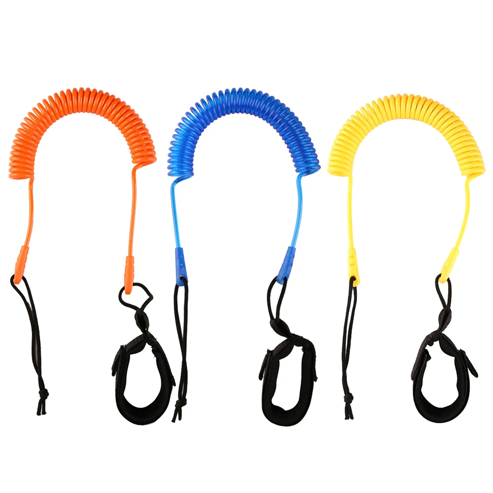 10ft Coiled Leash Kit Stand Up Paddleboarding Surfing Surfboard Leash Leg Rope for Outdoor Watering Playing Supply