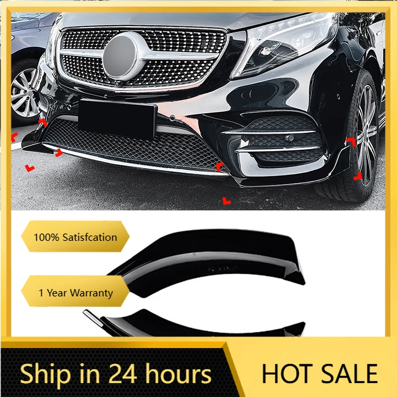 

Эмблемы переднего бампера, боковая крышка сплиттера для Mercedes-Benz V-Class W447 V260 AMG Line 2015-2019, противотуманная фара, впускное отверстие, Spo