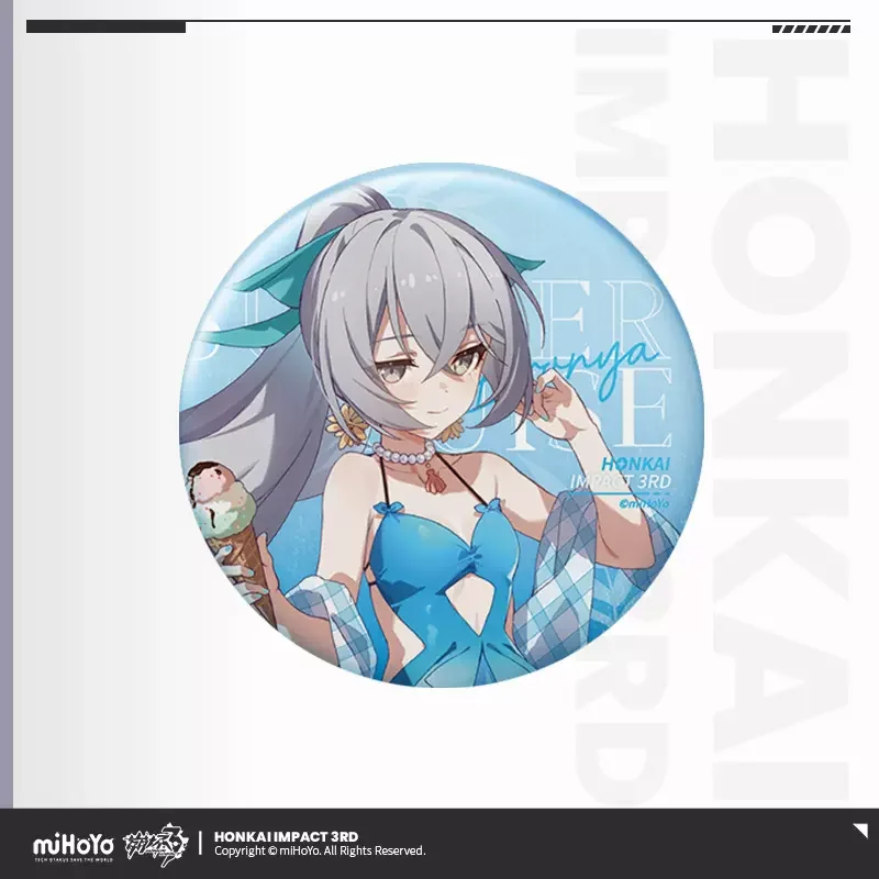 Sunsyea Honkai Impact 3rd Official Merch miHoYo Original Authentic Summer Series Metal Badge Bronya Elysia Kiana Sushang Mei