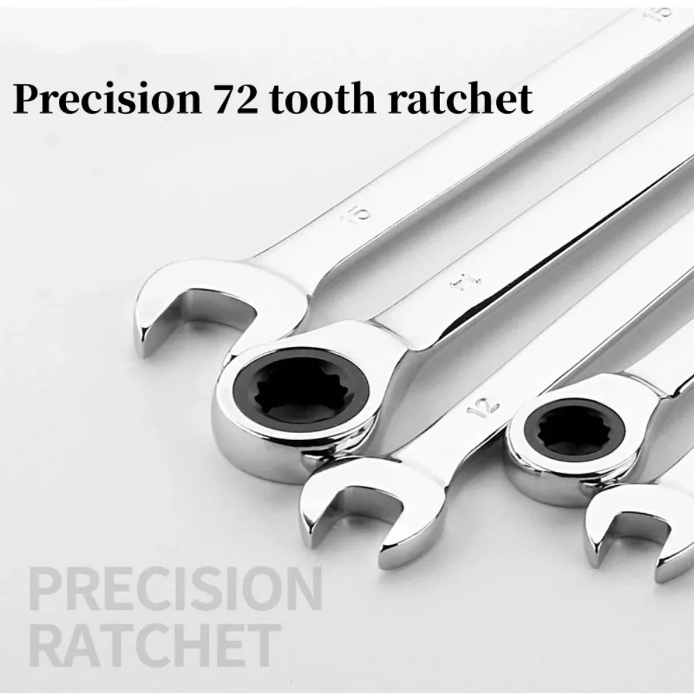 Imagem -04 - Chave de Catraca Multifuncional Macaco de Flor de Ameixa 72 Dentes Dupla Cabeça Hardware Ferramentas Automotivas para Mecânico