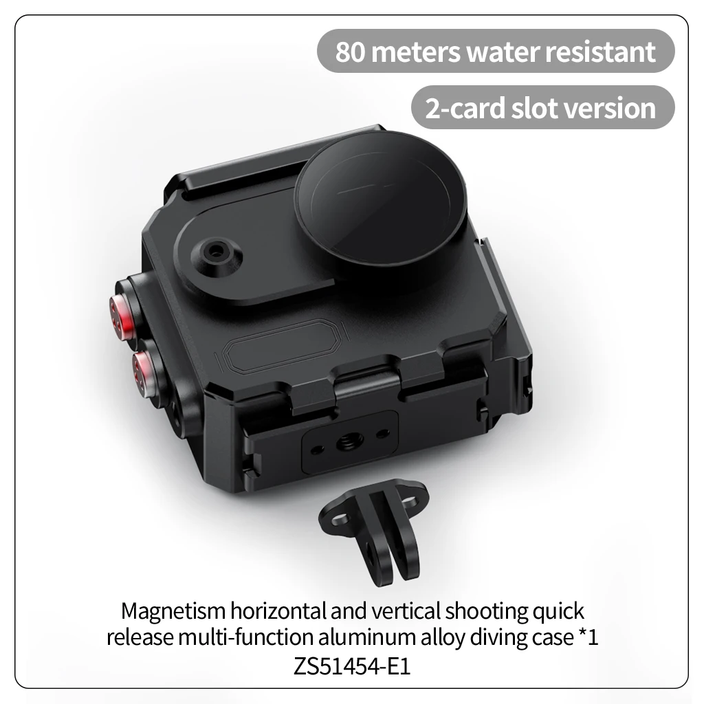 80 m wasserdichtes Gehäuse, Aluminiumkäfig, gehärtetes Glas, für Insta360 GO 3S Unterwasser-Tauchgehäuse Go3 Go3S Kamera-Schutz – Detail 21