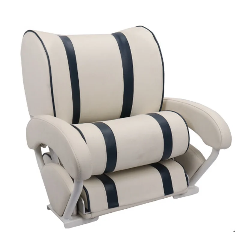 

PU Yacht High Back Soft Pack Seat Aluminum Hinge Chair Waterproof Anti UV Folding Dirt-proof Custom Colors Marine Fitting2025