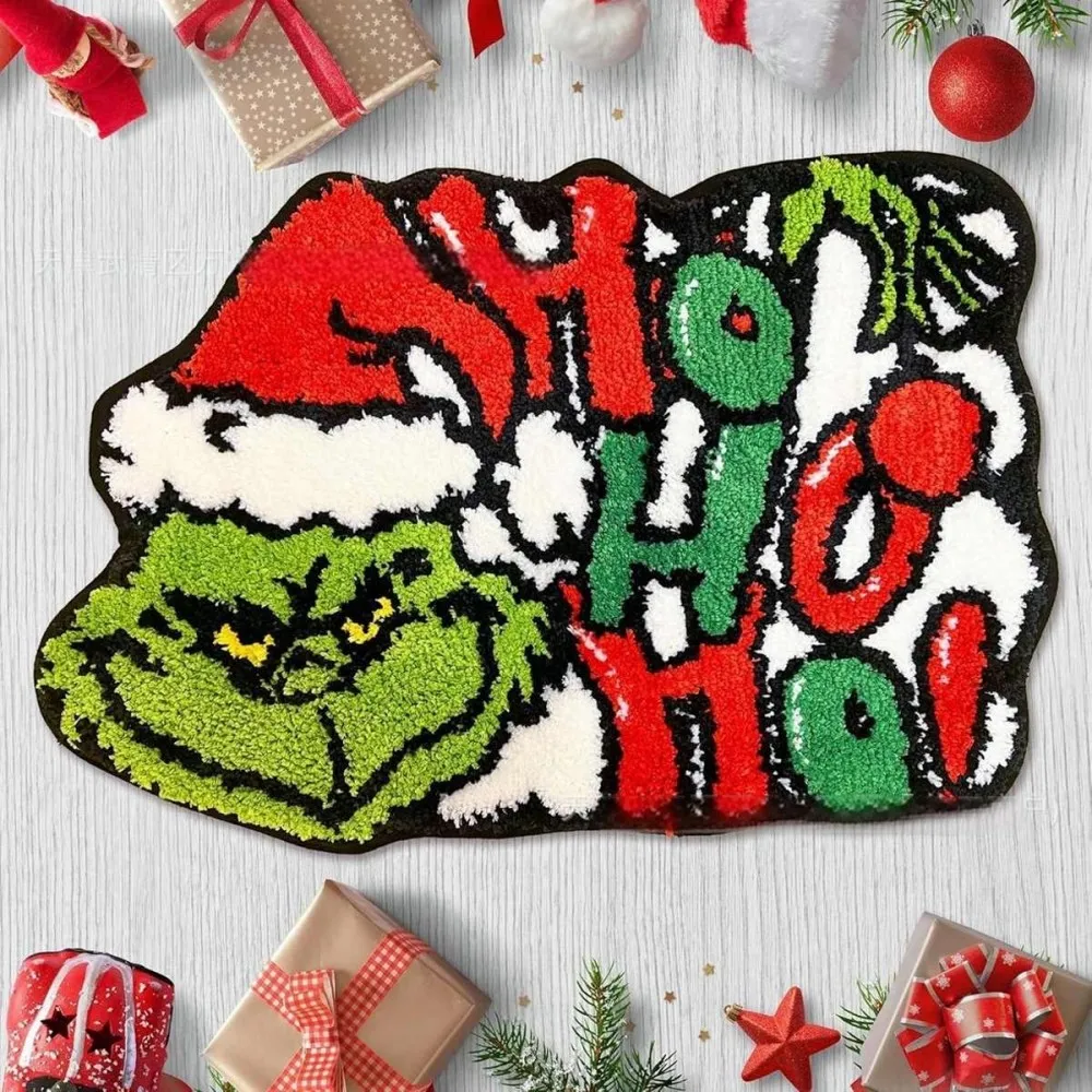 سجادة VIKAMA من القطيفة لعيد الميلاد غير قابلة للانزلاق وسهلة التنظيف لغرفة المعيشة وغرفة النوم والممر والعطلات ديكور المنزل #2