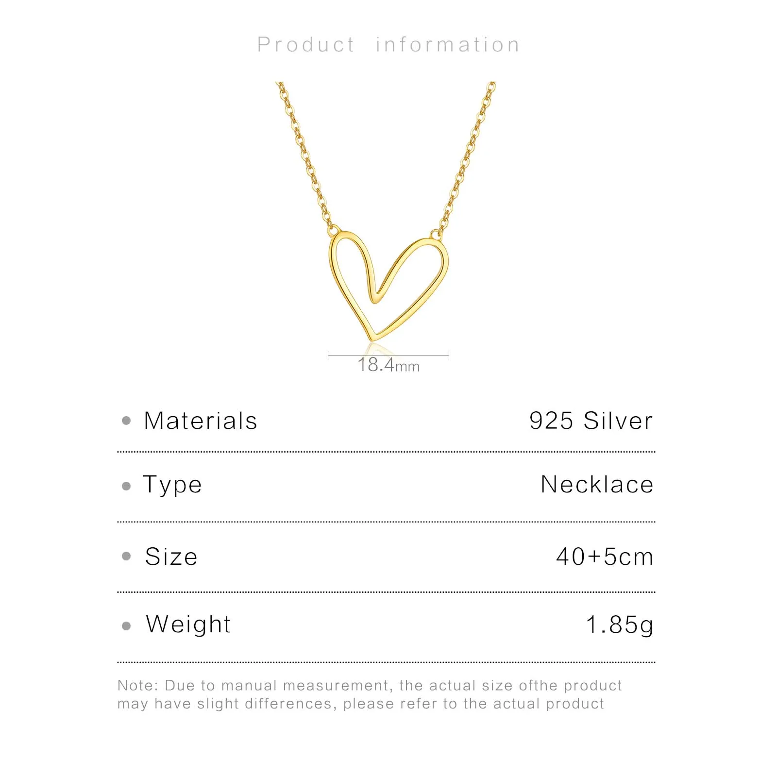 ANDYWEN 925 Sterling Silver Gold Plain Irregular Plain Heart Love Pendant Long Chain 2024 Party Fine Jewelry Spring Valentines — zdjęcie 7