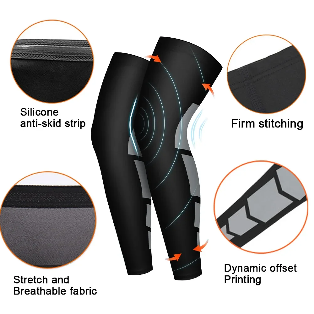 1Pcs Full Leg Compression Sleeve for Women Men Long Knee Braces Support Protector for Running Basketball Sport Arthritis