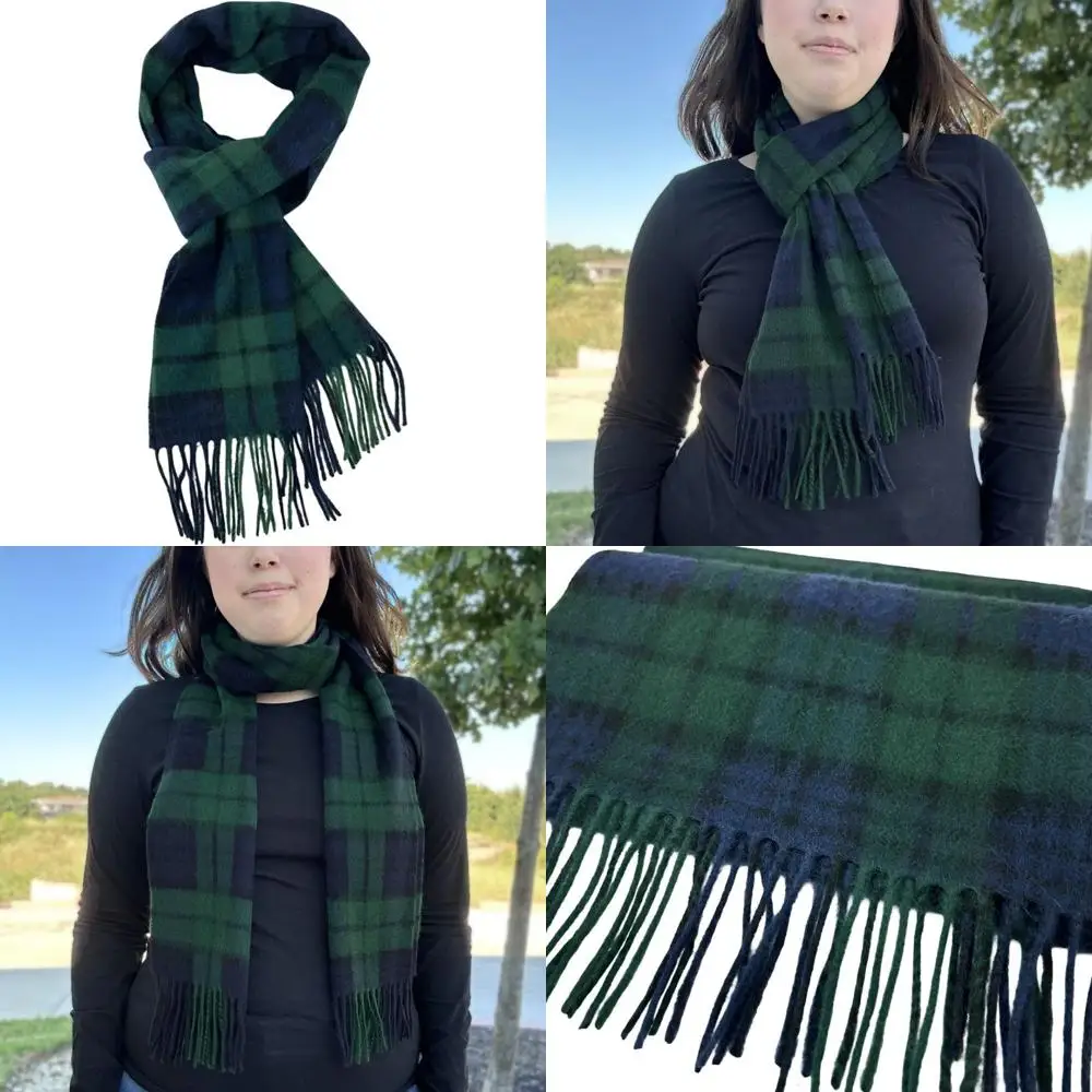 

Мужской клетчатый шарф в клетку из 100% кашемира — шотландский кашемир ручной работы для женщин и мужчин