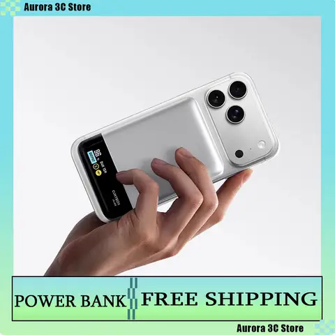 CUKTECH 10 Magnetic Power Bank with Charging Cable 55W MAX Fast Charging 10000mAh Portable TFT Color Screen Power Bank for Gift