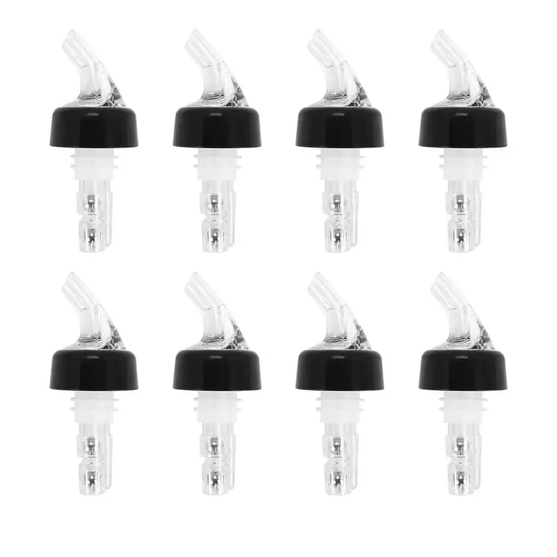 A01F-8 Pieces Automatic Measured Bottle Pourer, Spout Bottle Pourer With Tail And Collar, Liquor Bottle Pourers 1 Oz/ 30 Ml