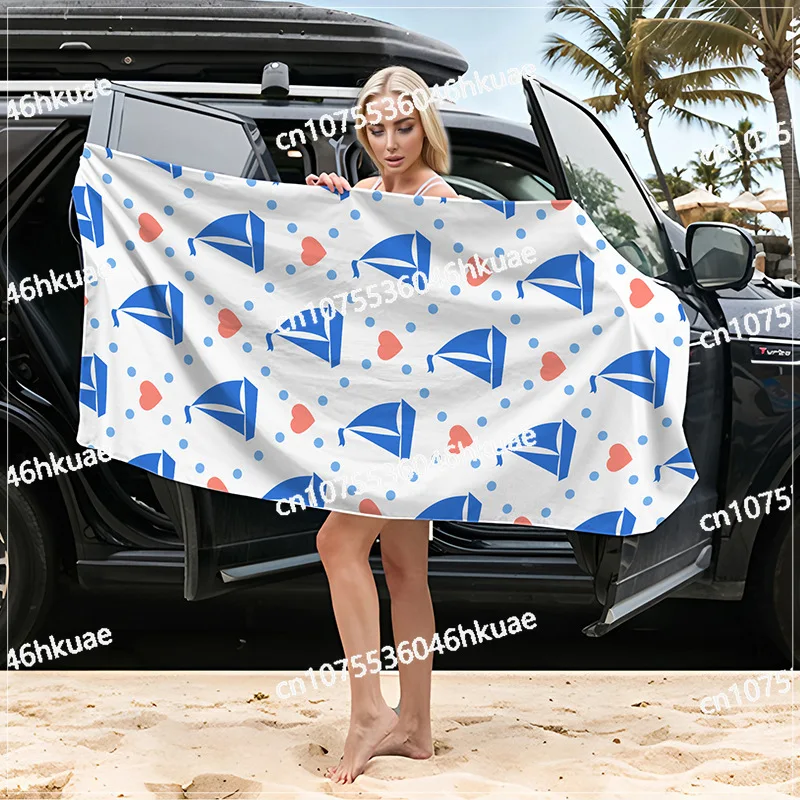 Printed quick-drying oversized outdoor magnetic bath swimming absorbent beach changing clothes covering towel sports 190x76cm