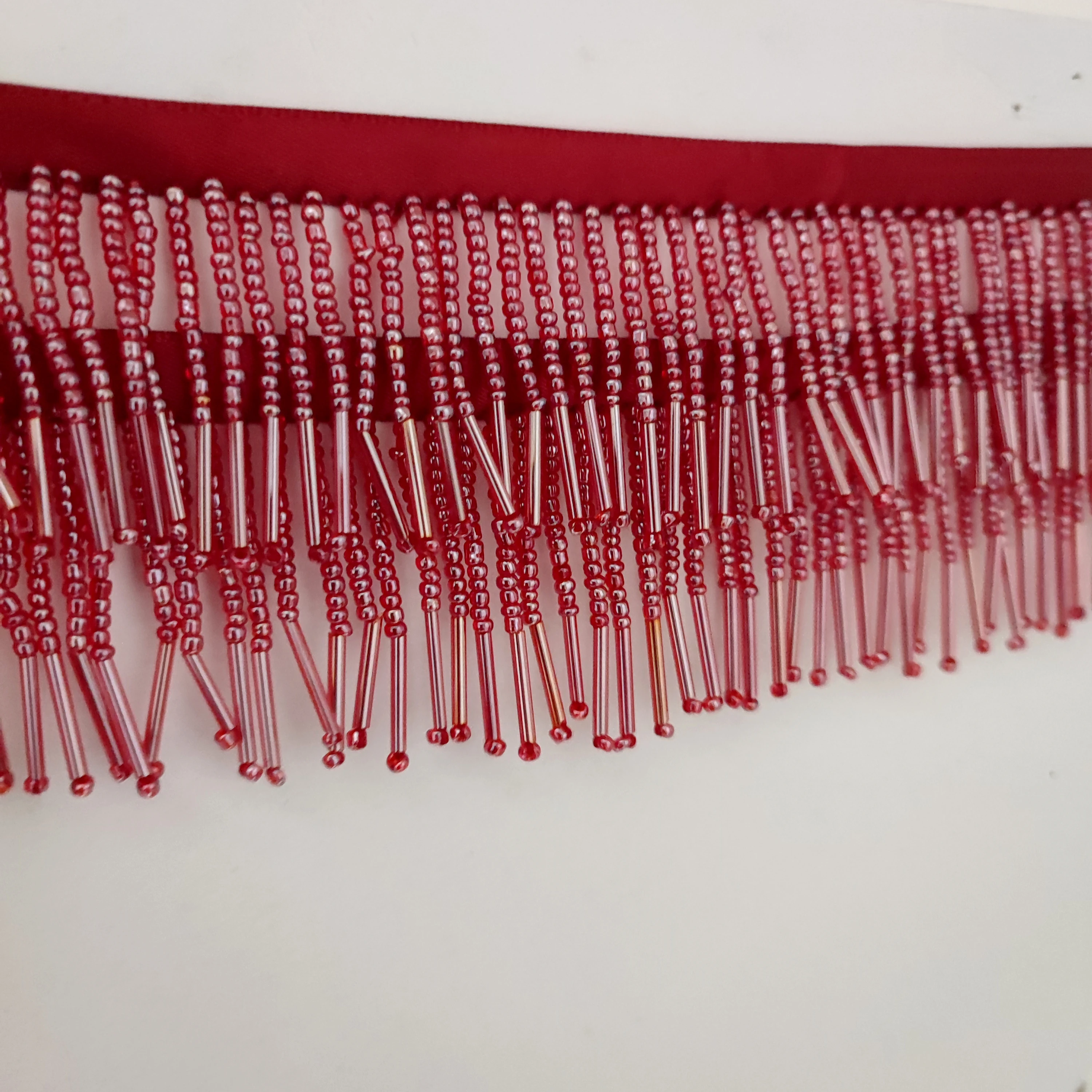3.5-4cm Wide Dress Lampshade Costume Couture Bead Fringe, ruby,red,silver,black,pink,gunmetal,gray,blue,white, gold,green fringe