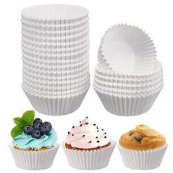 100Pcs Pure White Cupcake Liners Food Grade Paper Cup Muffin Cases Cake Baking Egg Tarts Tray Cake Mold Pastry Decorating Tools