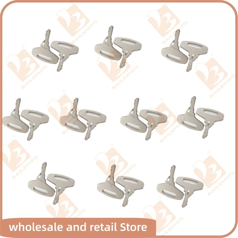 20PCS 66711-55240 Lgnition Keys For Kubota Broce Finn Gehl Lay-Mor Tenant Thomas Tractor Generator B&GL Series Engine Spare Part