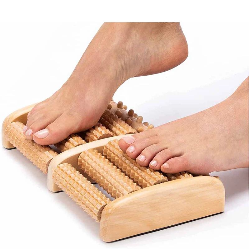 1Pcs Colorful Wooden Foot Massager Roller - Reflexology Stress Relief Fitness Health Care Pain Relief Feet Massage Tool