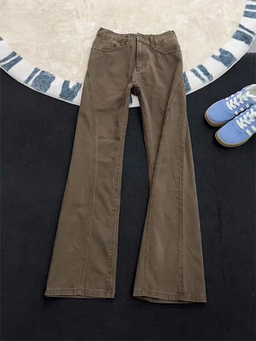 

Retro Sle Men's Slim Fit Straight Leg Jeans mid Waist Cotton 00% Waed Casual Trousers Spring Season High Waist Jeans
