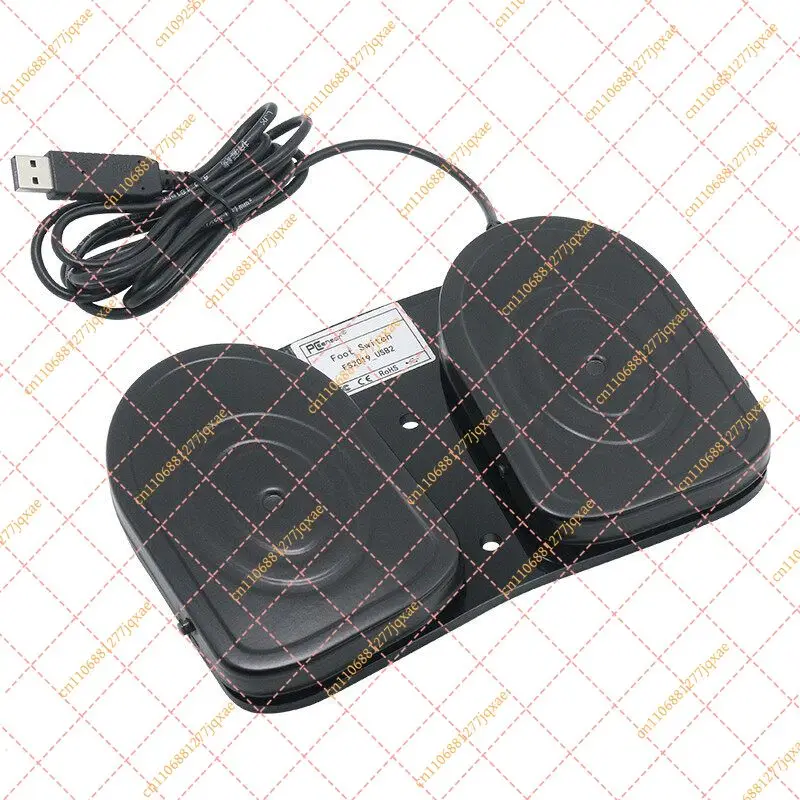 Dual USB Metal Foot Pedal Controller, Programmable Keyboard & Mouse Simulator for PC Gaming
