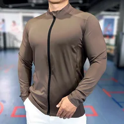 Winter Men spandex soft Waterproof Running Jackets Fitness Gym climbing hiking outdoor Sports Training Sportswear Clothing