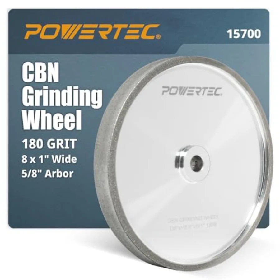 

CBN Grinding Wheel 8 Inch 180 Grit Bench Grinder Wheel for Sharpening HSS Tools Lathe Tools and Chisel Set 8" x 1" Wide 5/8" Ar