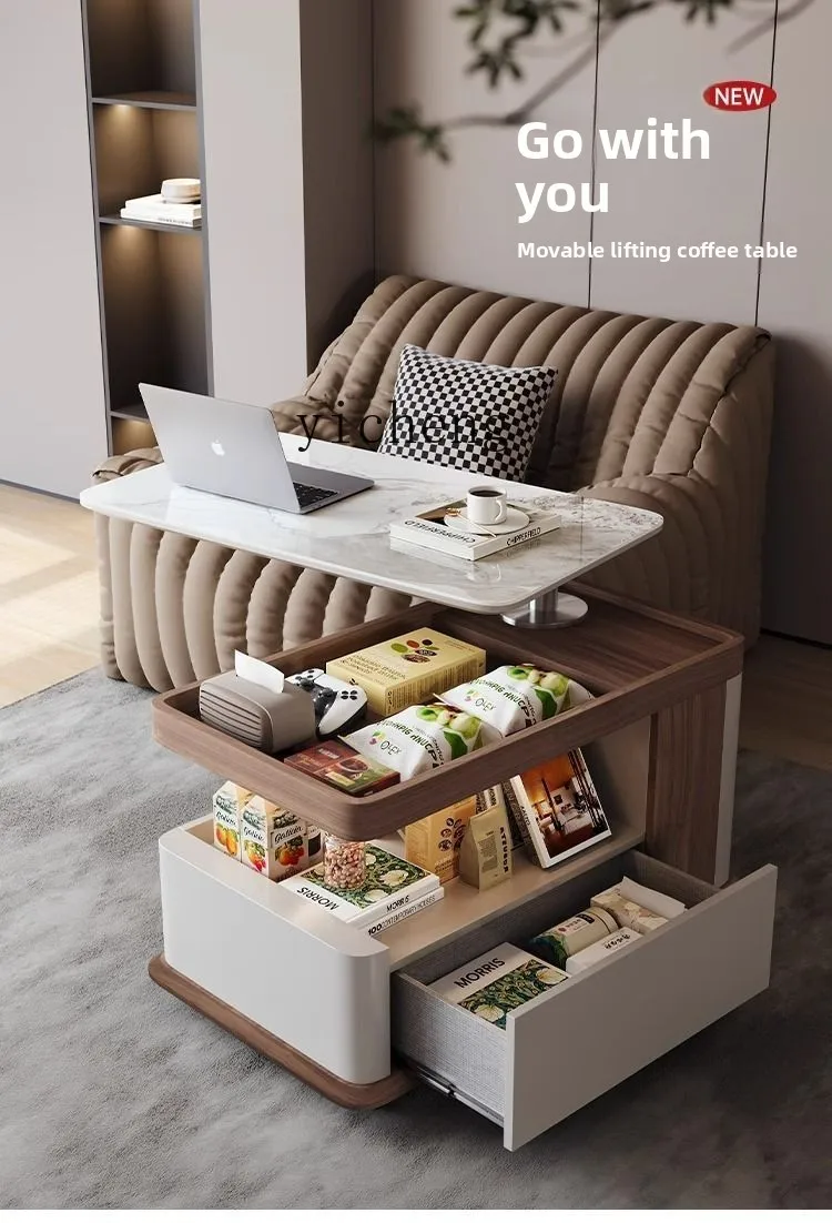 

LX removable side table coffee table small apartment living room balcony trolley solid wood folding side