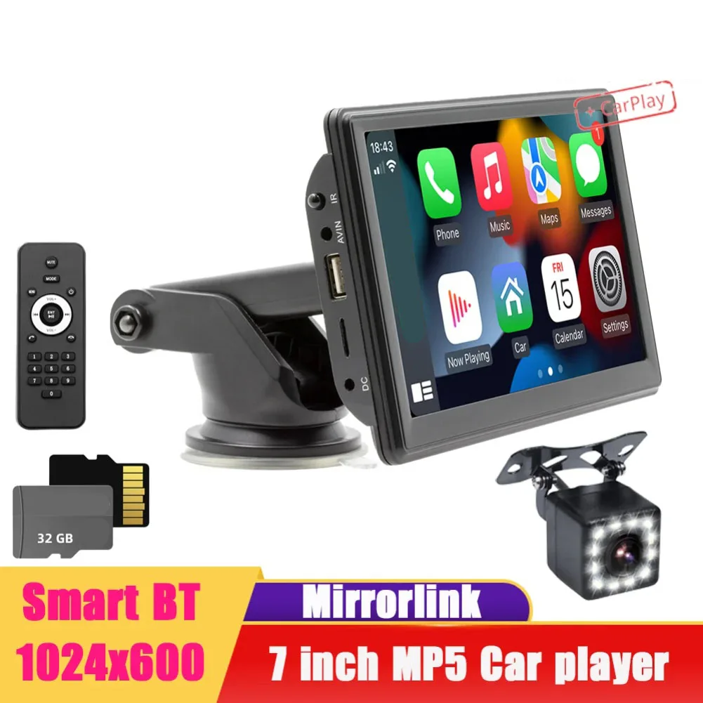 FM Transmitter 7-inch Car MP5 Full-screen Reversing Image Resistive Touch Screen Multimedia Playback For Cars 7 Inches