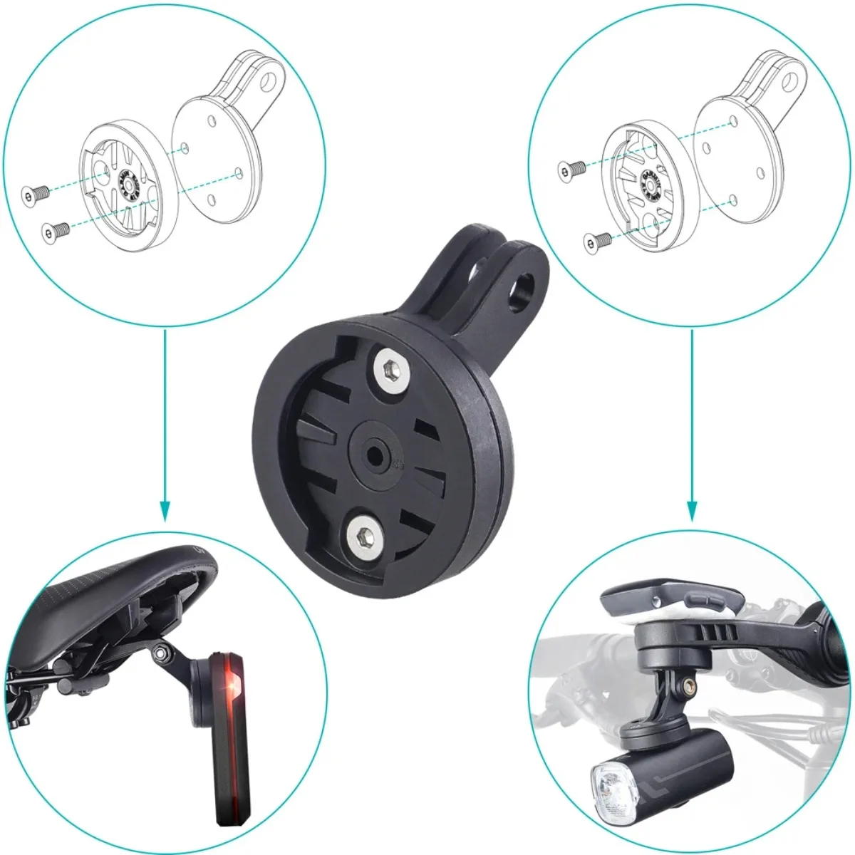 Geeignet für Garmin Rücklicht-Halterung, GoPro Action-Kamera-Adapter, Magicshine Scheinwerfer-Halterung – Detail 4