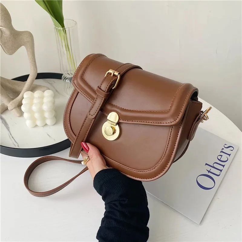 

Korea Style Fashion Crossbody Bags For Women Solid Pu Leather Shoulder Bag Ladies Designer Handbags And Purses