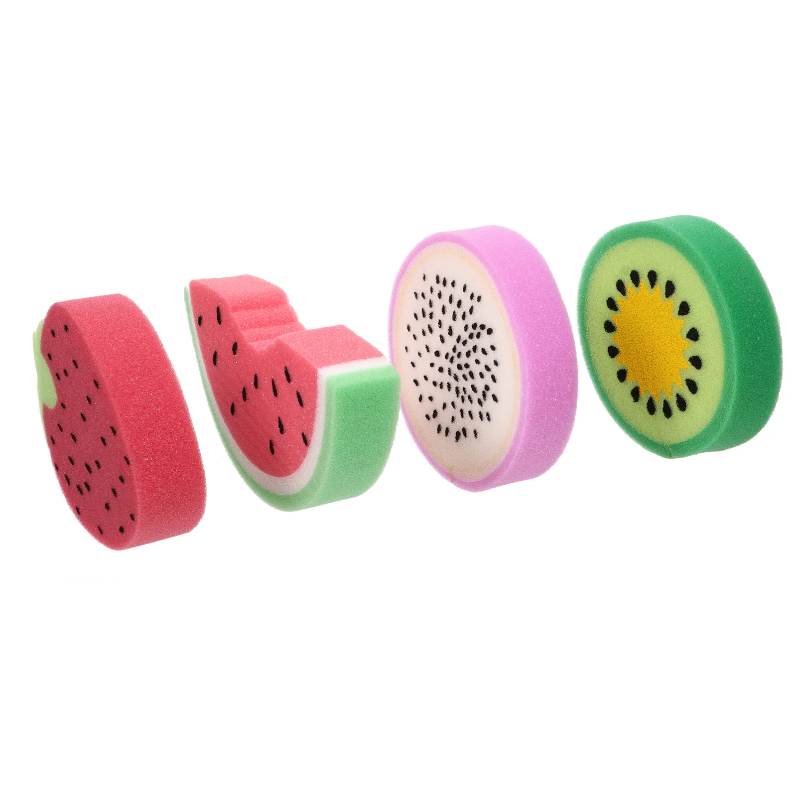 4 قطعة إسفنجة حمام على شكل فاكهة دش إسفنجة تقشير لطيفة إسفنجة غسيل ناعمة للجسم لـ