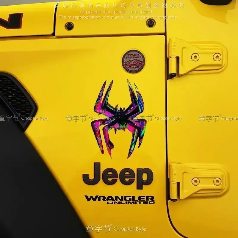 Marvel homem-aranha reflexivo adesivo de carro logotipo através do universo multiverso de alta aparência plana veículo elétrico adesivo flor