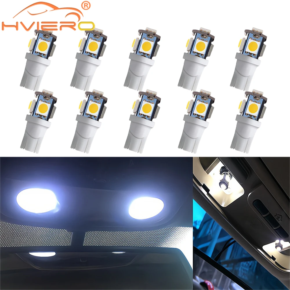 

20X Auto Turn Signal Wedge Reading Lamping Trunk Bulb Backup Led License Plate Clearance Light Waterproof T10 Car W5W 5050 5SMD