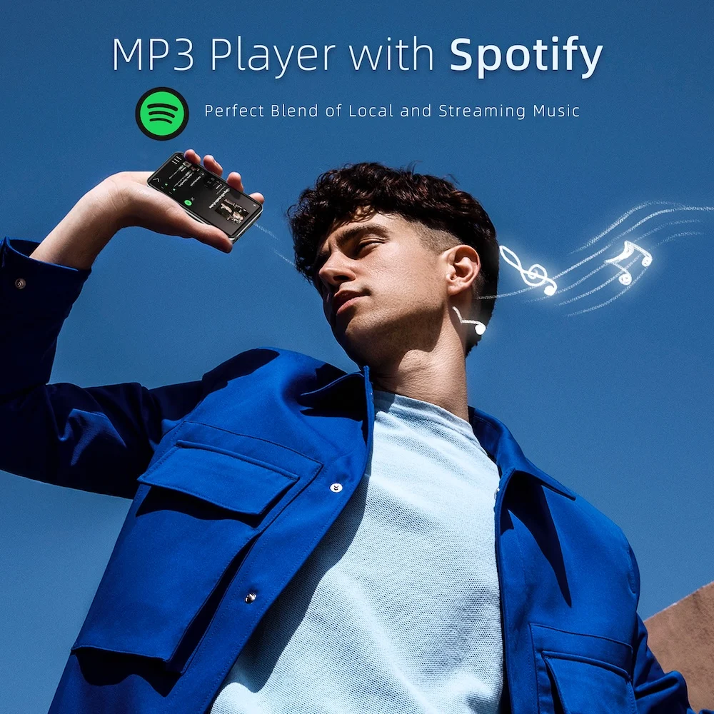 Android 13 Music Player MP3 Bluetooth and WiFi HiFi Walker G7  Lossless Flac Spotify Tidal, 50H Playback, 4-inch Touch Screen