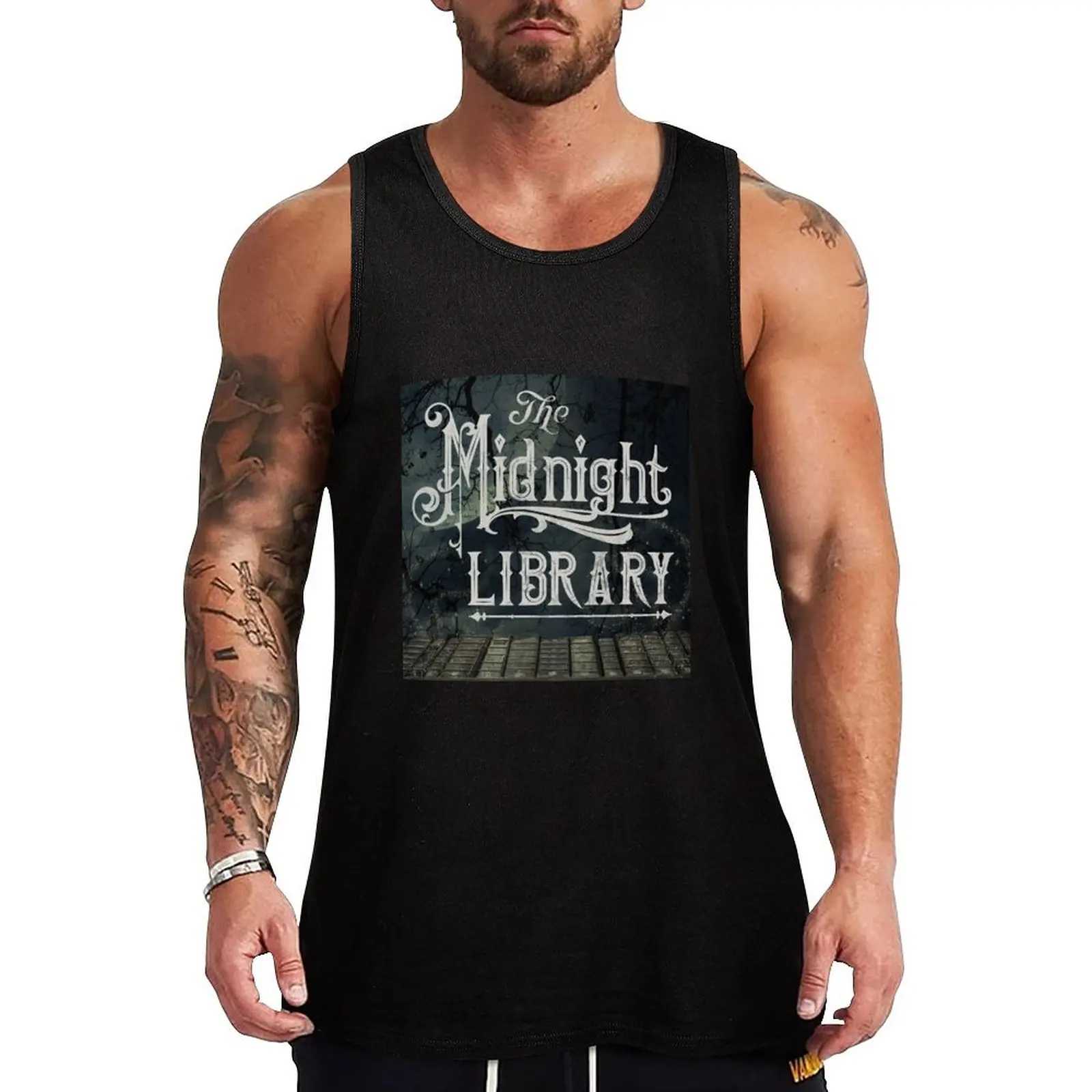 

The Official Midnight Library Logo! Tank Top sports vest gym shirt men sleeveless shirt man