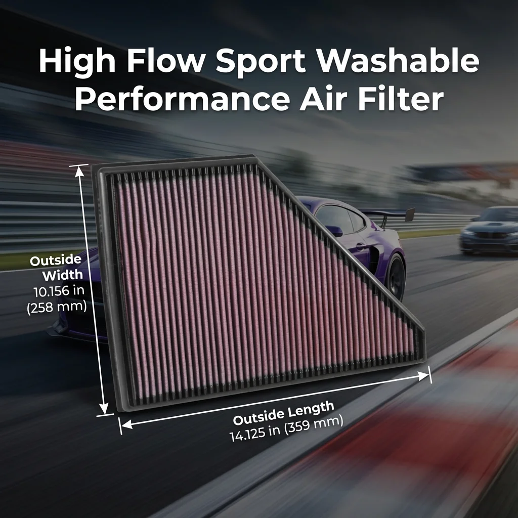 

Воздушный фильтр High Flow Sport, моющийся, для Cadillac CT6 2016-2019, 2.0, 33-5052, 23418368