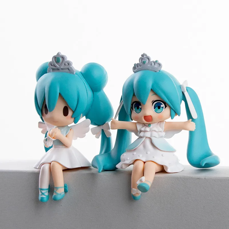 7CM Anime Hatsune Miku Figur Sitzende Serie 15th Anniversary Nette Modell Spielzeug Geschenk Action Figur Kuchen Dekoration Auto Ornament – Detail 4