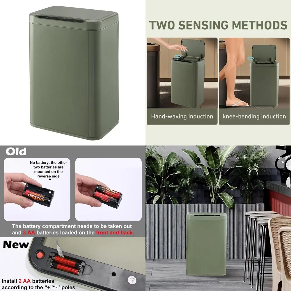 

Motion Sensor Touchless Stainless Steel Smart Trash Can Automatic Waste Bin for Kitchen Office Use