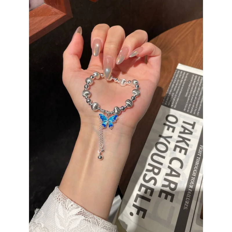 

A new luxury women's blue butterfly beaded bracelet as a fashionable wedding jewelry gift